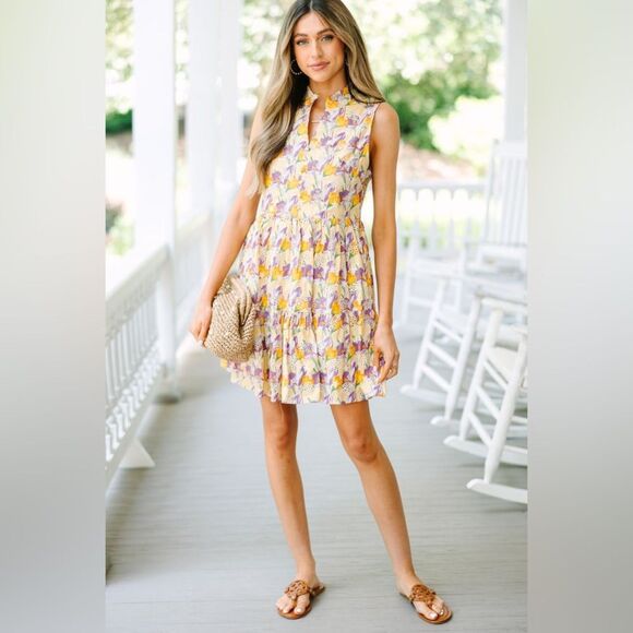 Fate Tea Time Yellow Ditsy Floral Eyelet Dress - Picture 5 of 7